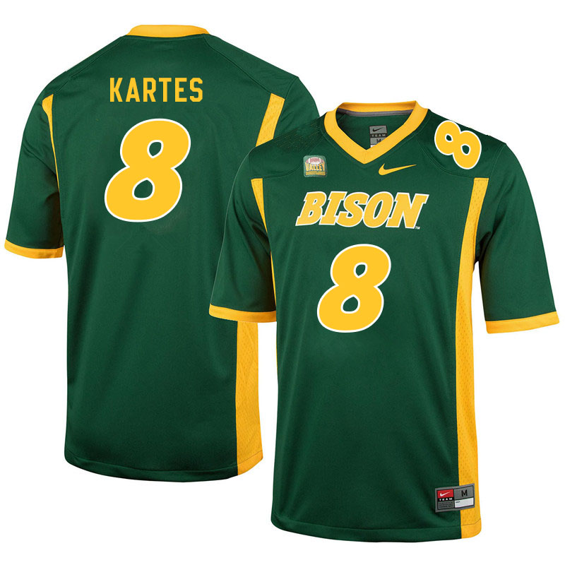 Men #8 Mitchell Kartes North Dakota State Bison College Football Jerseys Sale-Green